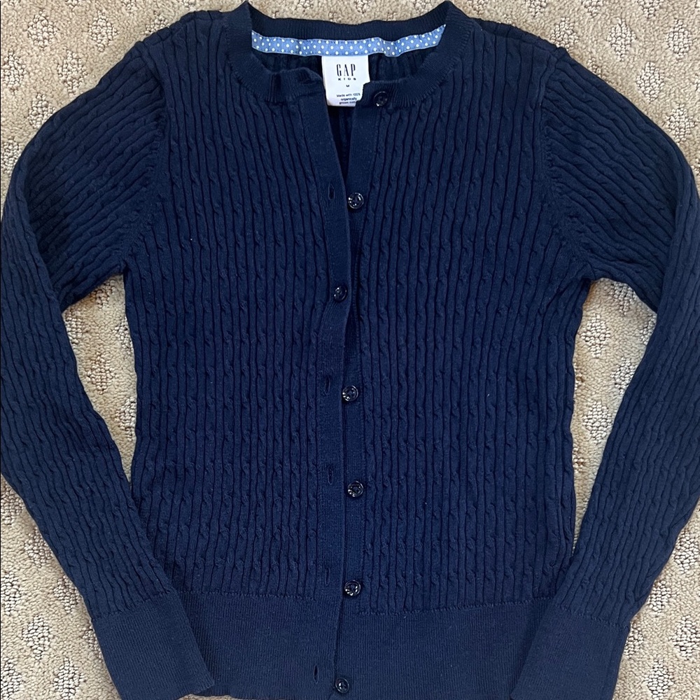 GAP Kids Navy Blue Cable Knit Cardigan